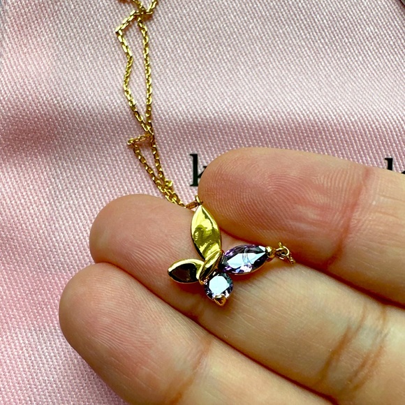 ✨PICK 2/$30✨ 🦋 Kate Spade Social Butterfly Mini Pendant w/ manufacturing flaw - Picture 8 of 10